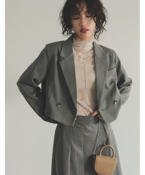 Re:EDIT（リエディ）の「[2023S/S COLLECTION]ショート丈テーラードジャケット（テーラードジャケット・レディース・グレー/ベージュ/モカ/ブラック・MEDIUM/LARGE）」の5枚目の写真
