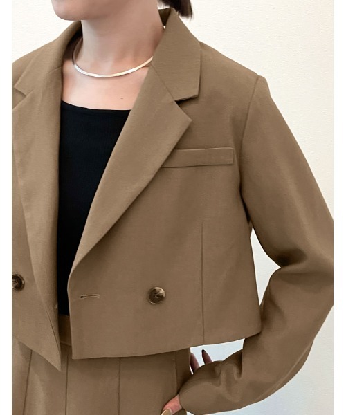 Re:EDIT（リエディ）の「[2023S/S COLLECTION]ショート丈テーラードジャケット（テーラードジャケット・レディース・グレー/ベージュ/モカ/ブラック・MEDIUM/LARGE）」の22枚目の写真