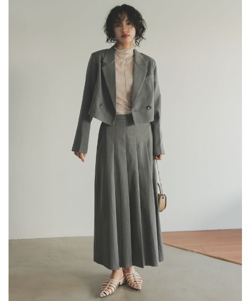 Re:EDIT（リエディ）の「[2023S/S COLLECTION]ショート丈テーラードジャケット（テーラードジャケット・レディース・グレー/ベージュ/モカ/ブラック・MEDIUM/LARGE）」の8枚目の写真