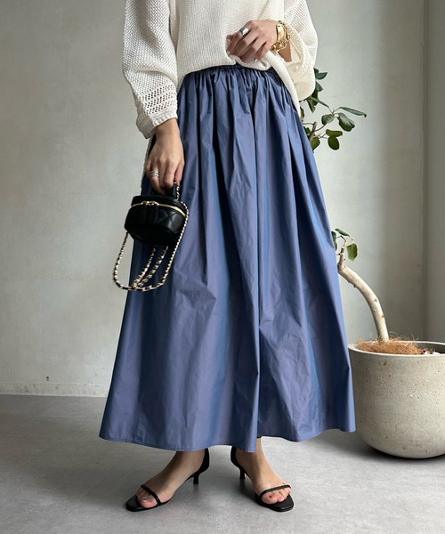 DouDou（ドゥドゥ）の「メモリータフタスカート（スカート・レディース・パープル/ブラック/オフホワイト・FREE）」の3枚目の写真