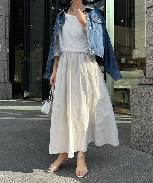 DouDou（ドゥドゥ）の「メモリータフタスカート（スカート・レディース・パープル/ブラック/オフホワイト・FREE）」の20枚目の写真