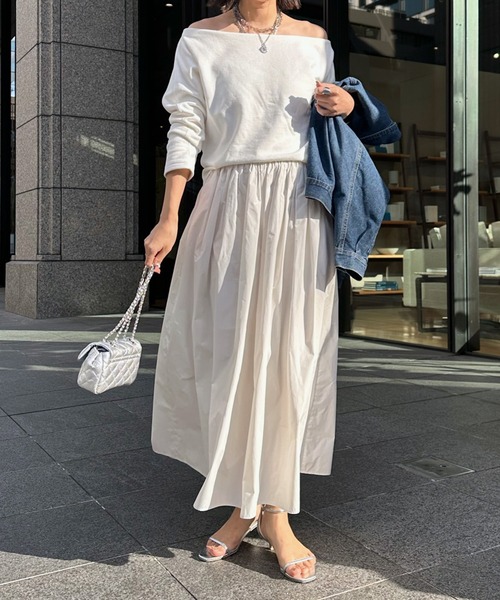 DouDou（ドゥドゥ）の「メモリータフタスカート（スカート・レディース・パープル/ブラック/オフホワイト・FREE）」の16枚目の写真