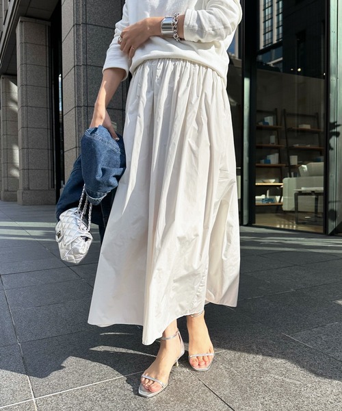 DouDou（ドゥドゥ）の「メモリータフタスカート（スカート・レディース・パープル/ブラック/オフホワイト・FREE）」の12枚目の写真