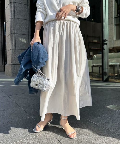 DouDou（ドゥドゥ）の「メモリータフタスカート（スカート・レディース・パープル/ブラック/オフホワイト・FREE）」の8枚目の写真