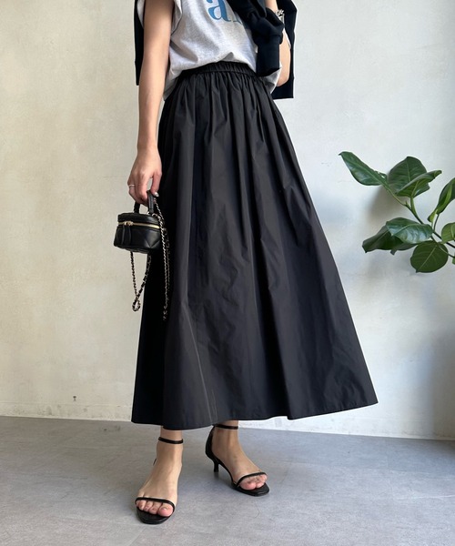 DouDou（ドゥドゥ）の「メモリータフタスカート（スカート・レディース・パープル/ブラック/オフホワイト・FREE）」の9枚目の写真