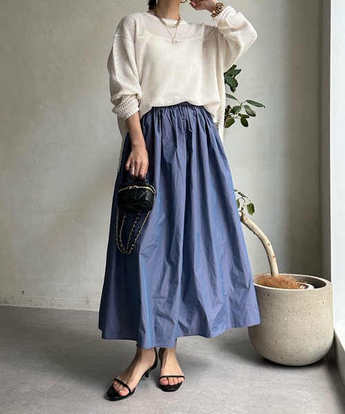 DouDou（ドゥドゥ）の「メモリータフタスカート（スカート・レディース・パープル/ブラック/オフホワイト・FREE）」の18枚目の写真