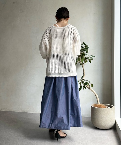 DouDou（ドゥドゥ）の「メモリータフタスカート（スカート・レディース・パープル/ブラック/オフホワイト・FREE）」の10枚目の写真