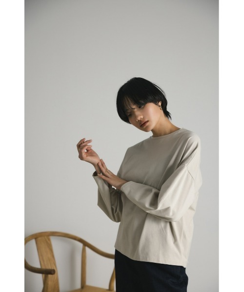 STYLEMIXER（スタイルミキサー）の「バックオープンドロストカットトップ（Tシャツ/カットソー・レディース・ライトベージュ/ブラック/ホワイト・FREE）」の20枚目の写真