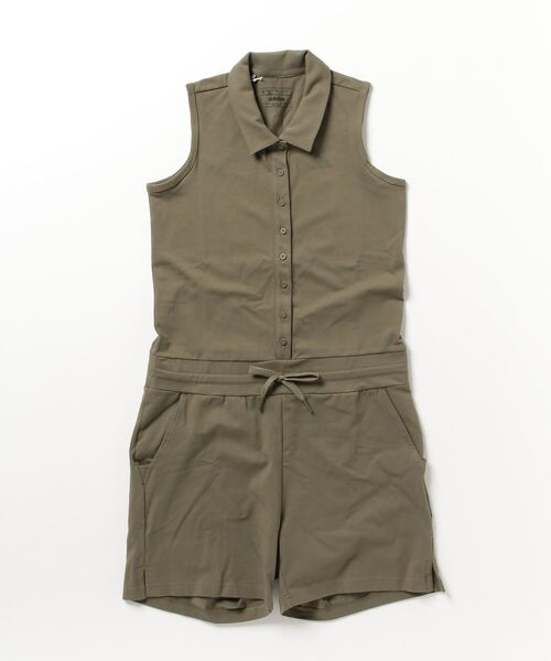 adidas（アディダス）の「ボタンフロント ノースリーブロンパース【adidas Golf/アディダスゴルフ】（つなぎ/オールインワン・レディース・グリーン/ブラック・MEDIUM/SMALL/LARGE/X-SMALL/X-LARGE）」の6枚目の写真