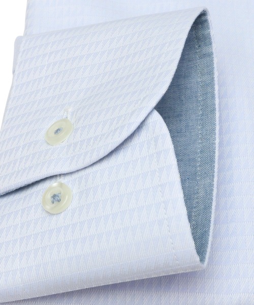 TOKYO SHIRTS(トウキョウシャツ)の「形態安定ノーアイロン ボタンダウン 長袖ビジネスワイシャツ(ビジネスシャツ・メンズ・ライトブルー・首回り37cm-裄丈80cm/首回り37cm-裄丈84cm/首回り39cm-裄丈80cm/首回り39cm-裄丈84cm/首回り41cm-裄丈82cm/首回り41cm-裄丈86cm/首回り42cm-裄丈82cm/首回り42cm-裄丈86cm/首回り43cm-裄丈82cm/首回り43cm-裄丈86cm)」の3枚目の写真