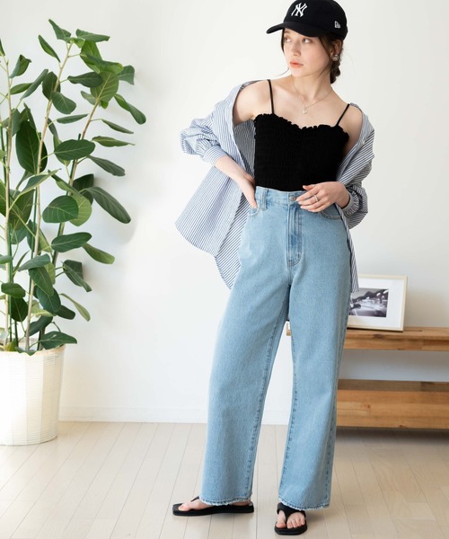 WEGO（ウィゴー）の「WEGO/2ストラップカップインシャーリングキャミソール（キャミソール・レディース・ホワイト/ブラック/アイボリー/オリーブ・FREE）」の6枚目の写真