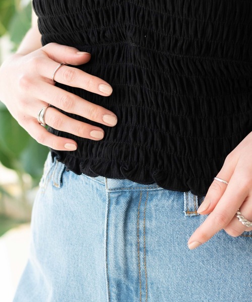 WEGO（ウィゴー）の「WEGO/2ストラップカップインシャーリングキャミソール（キャミソール・レディース・ホワイト/ブラック/アイボリー/オリーブ・FREE）」の10枚目の写真