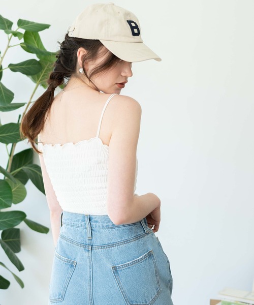 WEGO（ウィゴー）の「WEGO/2ストラップカップインシャーリングキャミソール（キャミソール・レディース・ホワイト/ブラック/アイボリー/オリーブ・FREE）」の13枚目の写真