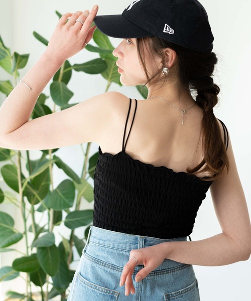 WEGO（ウィゴー）の「WEGO/2ストラップカップインシャーリングキャミソール（キャミソール・レディース・ホワイト/ブラック/アイボリー/オリーブ・FREE）」の17枚目の写真