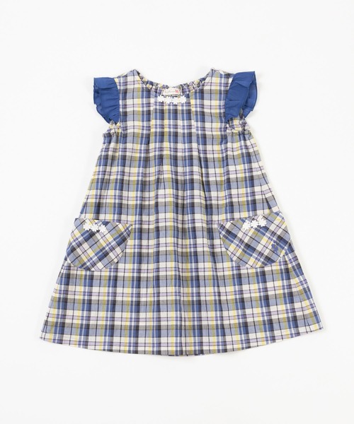 KP（ケーピー）の「先染めマドラスチェック柄ワンピース100～130（ワンピース・キッズ・ネイビー/ピンク・120cm/130cm/110cm/100cm）」の6枚目の写真