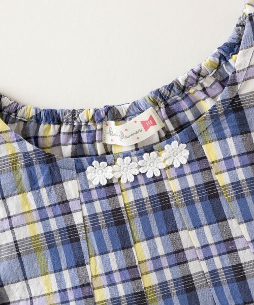 KP（ケーピー）の「先染めマドラスチェック柄ワンピース100～130（ワンピース・キッズ・ネイビー/ピンク・120cm/130cm/110cm/100cm）」の8枚目の写真