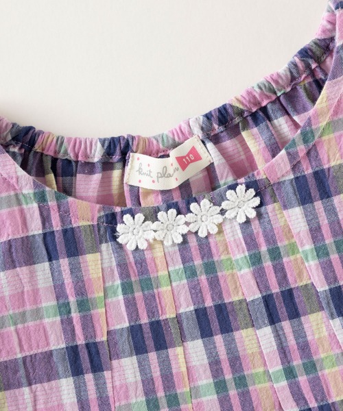 KP（ケーピー）の「先染めマドラスチェック柄ワンピース100～130（ワンピース・キッズ・ネイビー/ピンク・120cm/130cm/110cm/100cm）」の11枚目の写真