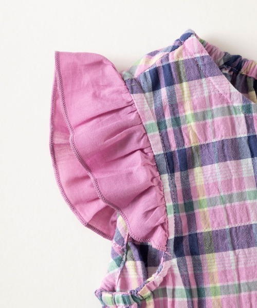 KP（ケーピー）の「先染めマドラスチェック柄ワンピース100～130（ワンピース・キッズ・ネイビー/ピンク・120cm/130cm/110cm/100cm）」の12枚目の写真