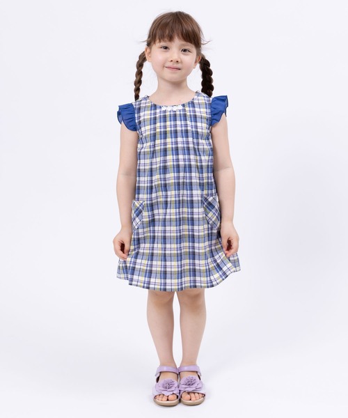 KP（ケーピー）の「先染めマドラスチェック柄ワンピース100～130（ワンピース・キッズ・ネイビー/ピンク・120cm/130cm/110cm/100cm）」の14枚目の写真
