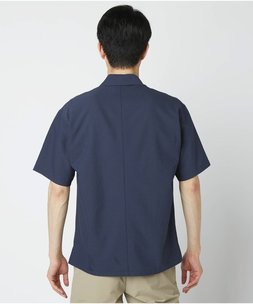 Go to by mizuno（ゴートゥーバイミズノ）の「ドライストレッチサッカー半袖シャツ［メンズ］（シャツ/ブラウス・メンズ・ネイビー/ブルー/ホワイト・L/M/XL）」の7枚目の写真