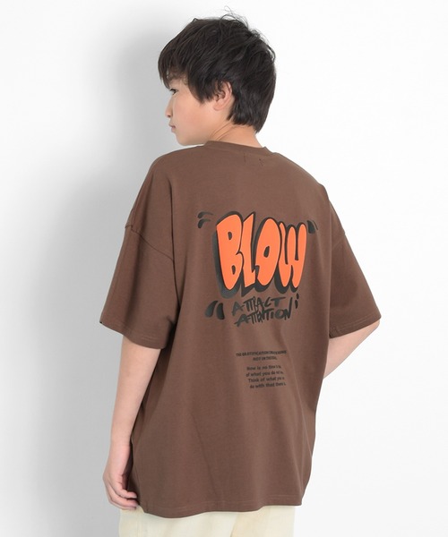 GLAZOS（グラソス）の「【接触冷感】バックグラフィック発泡プリントビッグ半袖Tシャツ（Tシャツ/カットソー・キッズ・ブラウン/ブラック/カーキ/ホワイト/ロイヤルブルー/インディゴブルー/イエロー・130cm/170cm/160cm/140cm/150cm）」の3枚目の写真