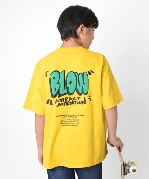 GLAZOS（グラソス）の「【接触冷感】バックグラフィック発泡プリントビッグ半袖Tシャツ（Tシャツ/カットソー・キッズ・ブラウン/ブラック/カーキ/ホワイト/ロイヤルブルー/インディゴブルー/イエロー・130cm/170cm/160cm/140cm/150cm）」の7枚目の写真