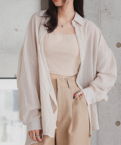 KOBE LETTUCE（コウベレタス）の「ショート丈カップ付きキャミソール（キャミソール・レディース・オフホワイト/ブラック/ブラウン/杢グレー/アイボリー系・FREE）」の12枚目の写真