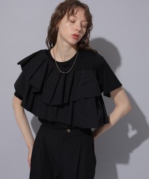 CADUNE アシメラッフルクロップドＴシャツ フリルトップス CADUNE（カデュネ）の「アシメラッフルクロップドTシャツ（T