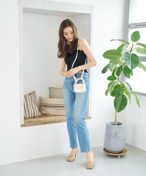 a:mure(アミュール)の「シャーリングキャミソール(キャミソール・レディース・ライトグリーン/ホワイト/ブラック・FREE)」の8枚目の写真