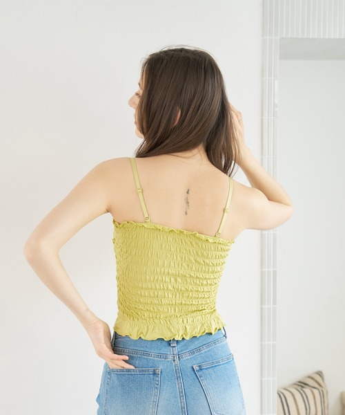 a:mure(アミュール)の「シャーリングキャミソール(キャミソール・レディース・ライトグリーン/ホワイト/ブラック・FREE)」の15枚目の写真