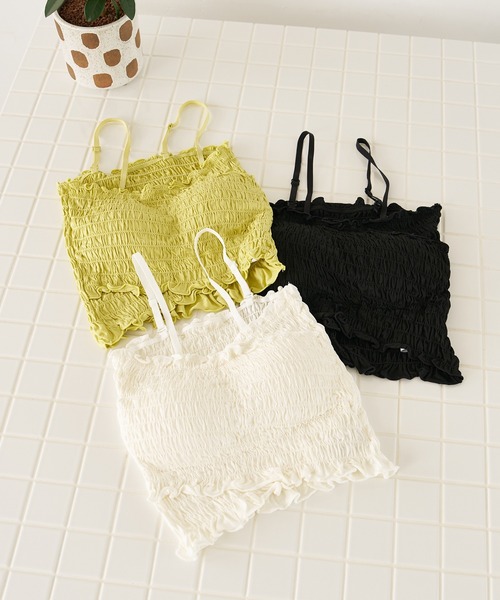 a:mure(アミュール)の「シャーリングキャミソール(キャミソール・レディース・ライトグリーン/ホワイト/ブラック・FREE)」の22枚目の写真