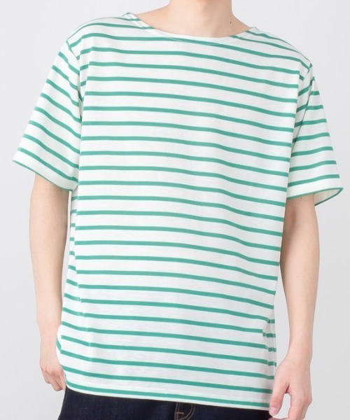 NAVY(ネイビー)の「バスクボーダー半袖Tシャツ(Tシャツ/カットソー・メンズ・ブルー/ネイビー/グリーン・XL/L/M)」の2枚目の写真