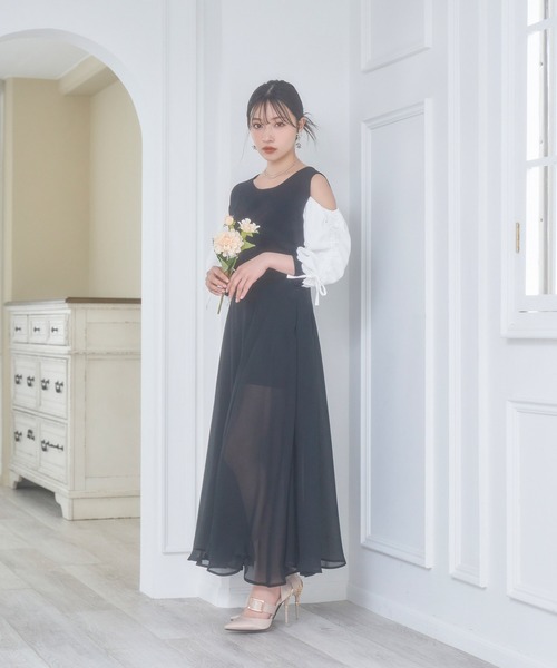 ANDGEEBEE（アンジービー）の「シアーロングスカパン（スカート・レディース・ブラック・MEDIUM）」の2枚目の写真