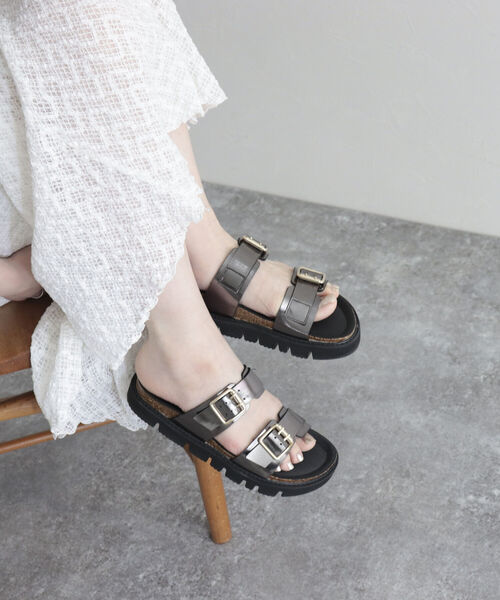 PLAKTON（プラクトン）の「【PLAKTON/プラクトン】2ベルトラグソールサンダル（サンダル・レディース・チャコールグレー/ブラック・36/37）」の2枚目の写真