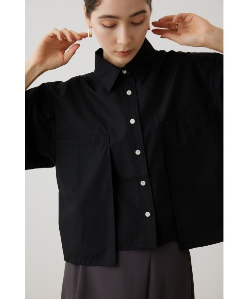 crie conforto（クリーコンフォルト）の「クロップドシャツ（シャツ/ブラウス・レディース・ライトブルー/ブラック/オフホワイト・FREE）」の20枚目の写真