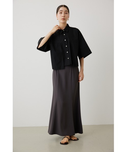 crie conforto（クリーコンフォルト）の「クロップドシャツ（シャツ/ブラウス・レディース・ライトブルー/ブラック/オフホワイト・FREE）」の10枚目の写真