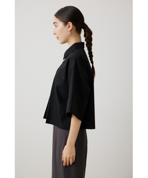 crie conforto（クリーコンフォルト）の「クロップドシャツ（シャツ/ブラウス・レディース・ライトブルー/ブラック/オフホワイト・FREE）」の7枚目の写真