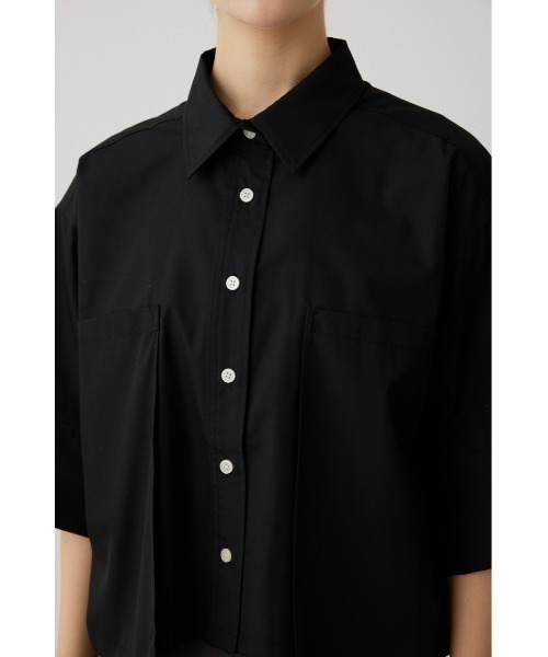 crie conforto（クリーコンフォルト）の「クロップドシャツ（シャツ/ブラウス・レディース・ライトブルー/ブラック/オフホワイト・FREE）」の14枚目の写真