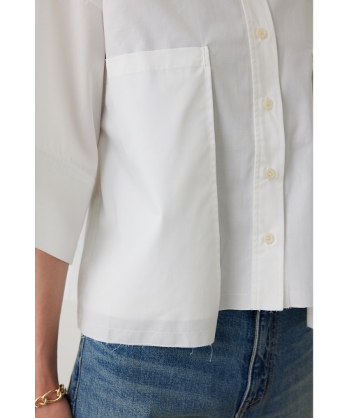 crie conforto（クリーコンフォルト）の「クロップドシャツ（シャツ/ブラウス・レディース・ライトブルー/ブラック/オフホワイト・FREE）」の13枚目の写真