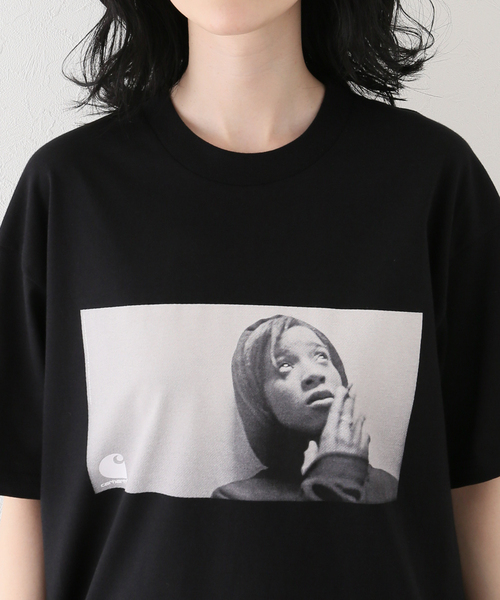 Carhartt WIP（カーハートダブリューアイピー）の「【CARHARTT WIP/カーハート ダブリューアイピー】S/S ARCHIVE GIRL T-SHIRT（Tシャツ/カットソー・レディース・ホワイト/ブラック・SMALL）」の4枚目の写真