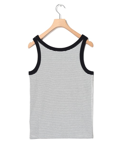 w closet(ダブルクローゼット)の「ボーダータンクトップ(タンクトップ・レディース・ホワイト×ブラック/ブラウン系その他/イエロー系その他・FREE)」の4枚目の写真