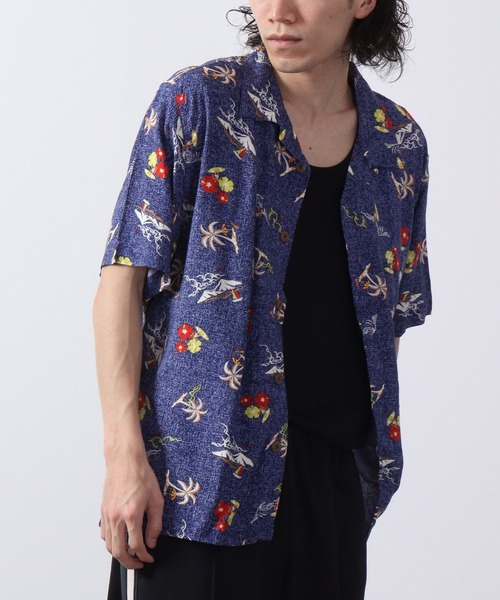 SEVENTY FOUR アロハシャツ 半袖 ネイビー/レッド セール】ACE アロハシャツ 半袖（シャツ/ブラウス）｜ACE（エース）の