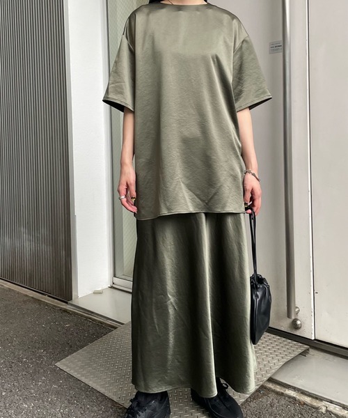 トップス ao GLOSSY FLOW TEE WITH SKIRT GLOSSY FLOW TEE WITH SKIRT
