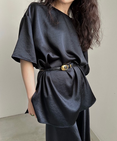 トップス ao GLOSSY FLOW TEE WITH SKIRT Ameri（アメリ）の「GLOSSY FLOW TEE WITH SKIRT（ワンピース