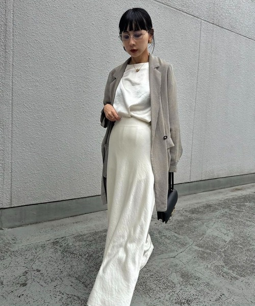 トップス ao GLOSSY FLOW TEE WITH SKIRT GLOSSY FLOW TEE WITH SKIRT