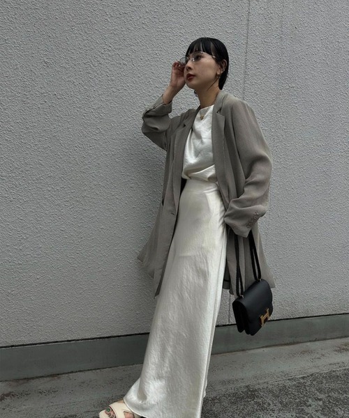 トップス ao GLOSSY FLOW TEE WITH SKIRT GLOSSY FLOW TEE WITH SKIRT