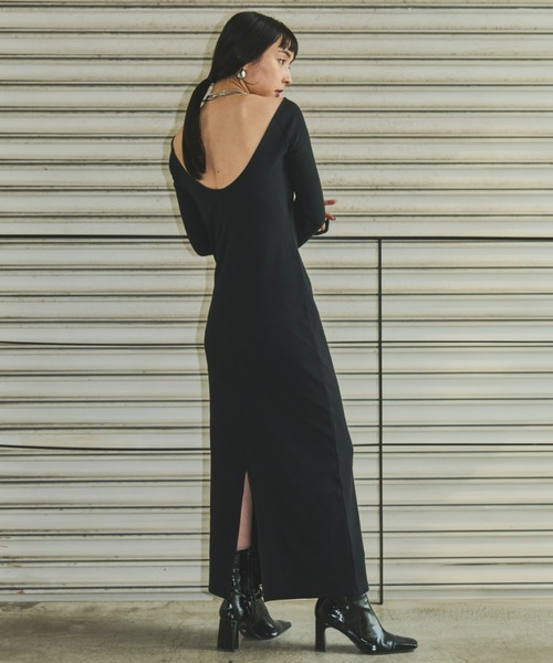 AIC.（エーアイシー）の「パッド付きバックオープンリブワンピース/袖ボタン付き2WAY（ワンピース・レディース・ブラック/グレー・SMALL/MEDIUM）」の19枚目の写真