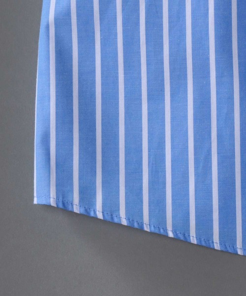 SITRY(シトリー)の「Oversize Drop shoulder Band Collar broadcloth shirt/オーバーサイズ ドロップショルダー バンドカラー ブロード 半袖シャツ(シャツ/ブラウス・メンズ・ブラック/ホワイト×ブルー/ホワイト/ブルーグレー/ブルー系その他/ホワイト×ブラック・M/L)」の14枚目の写真