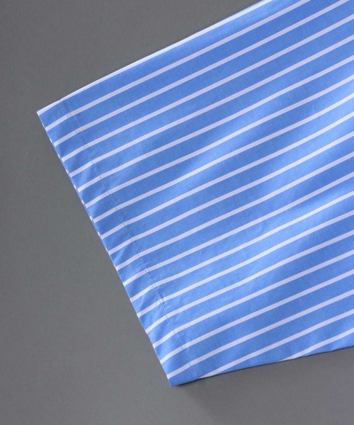 SITRY(シトリー)の「Oversize Drop shoulder Band Collar broadcloth shirt/オーバーサイズ ドロップショルダー バンドカラー ブロード 半袖シャツ(シャツ/ブラウス・メンズ・ブラック/ホワイト×ブルー/ホワイト/ブルーグレー/ブルー系その他/ホワイト×ブラック・M/L)」の16枚目の写真