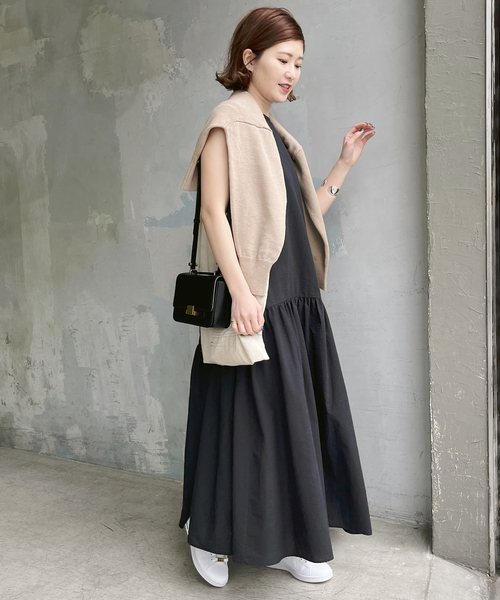 Spick & Span（スピックアンドスパン）の「≪追加≫ノースリティアードサッカーワンピース（ワンピース・レディース・ブラック・FREE）」の10枚目の写真